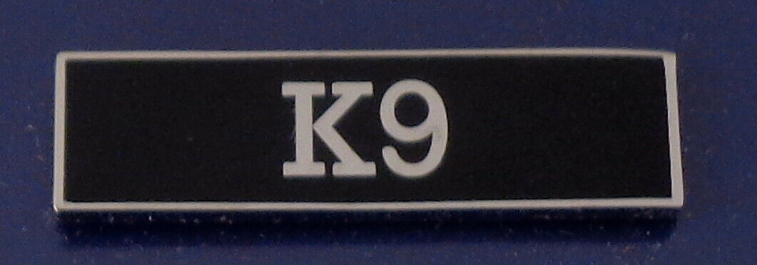 K-9 Award Bar Silver on Black Background 3/8"